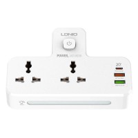 

                                    LDNIO Power Strip 2 Sockets with 20W 3x USB Ports & Touch LED Lamp Multiplug (SC2311)